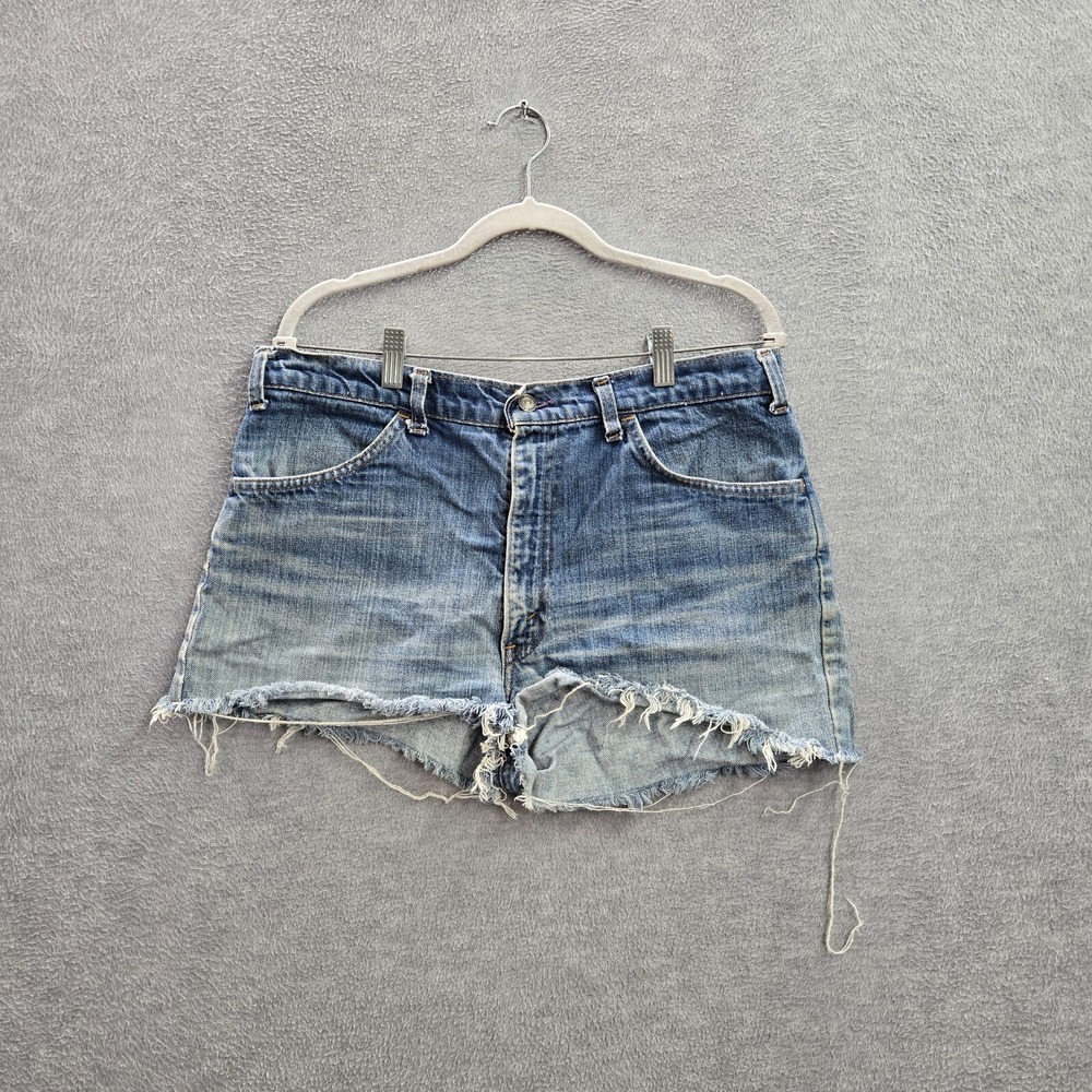 Levi's Shorts 34 Blue‎ Denim Cut Off Orange Tab Hot Shorts